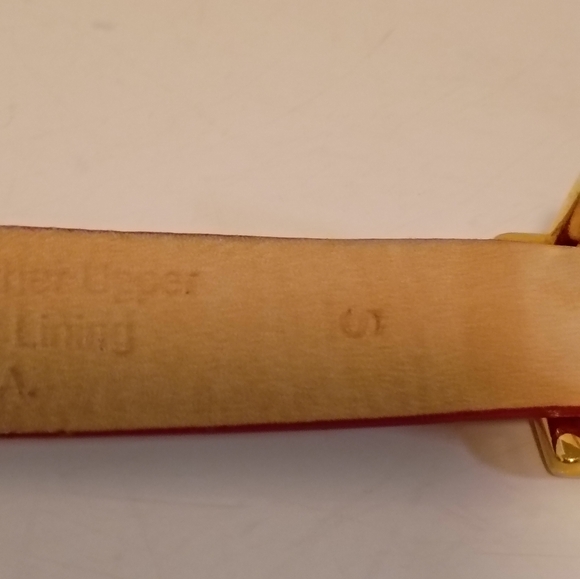 St John Women's Slim Red Genuine Italian Leather Gold Crocodile Embossed Luxury - Picture 4 of 8